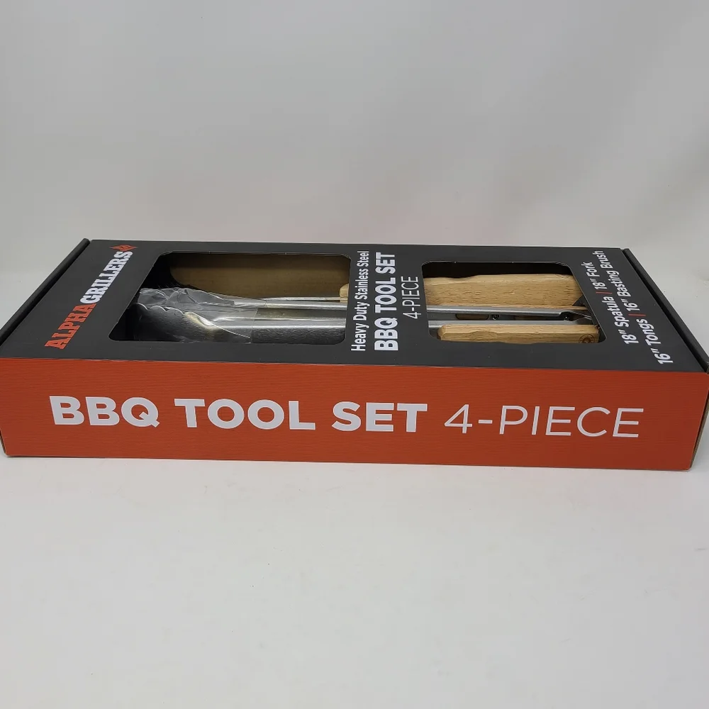 Alpha grillers Grill Set 4 piece BBQ Tools NWT Accessories Outdoor Heavy duty
